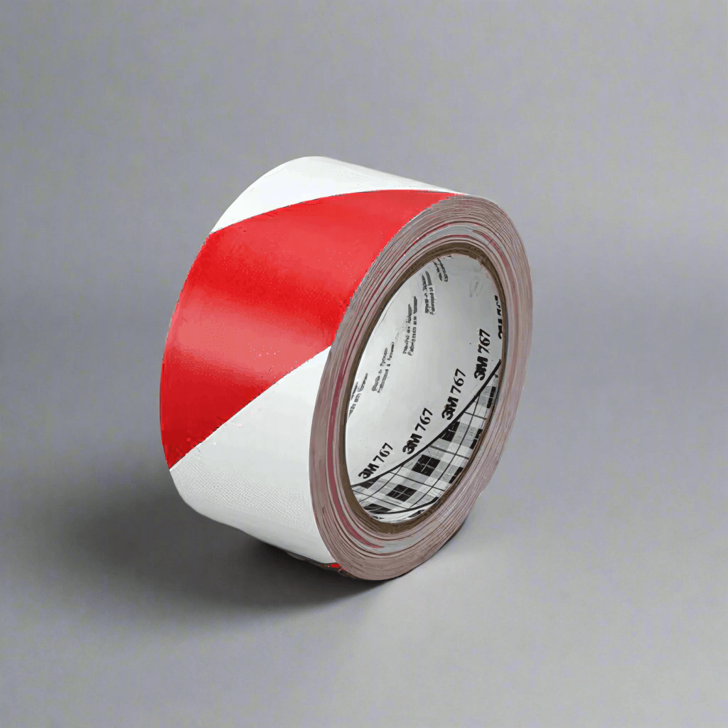 3M™ 767i piros/fehér csíkos padlójelölő szalag 0,125x50mmx33m